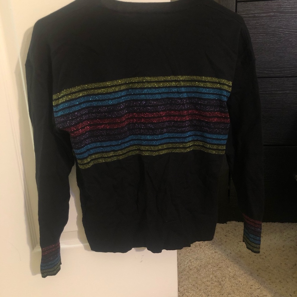 petite rainbow crew neck sweater express size xs